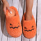 Cute Halloween Pumpkin Slippers Winter Warm Plush Bedroom Floor Home Slippers Casual Slip On Comfortable Cozy Indoor House Shoes